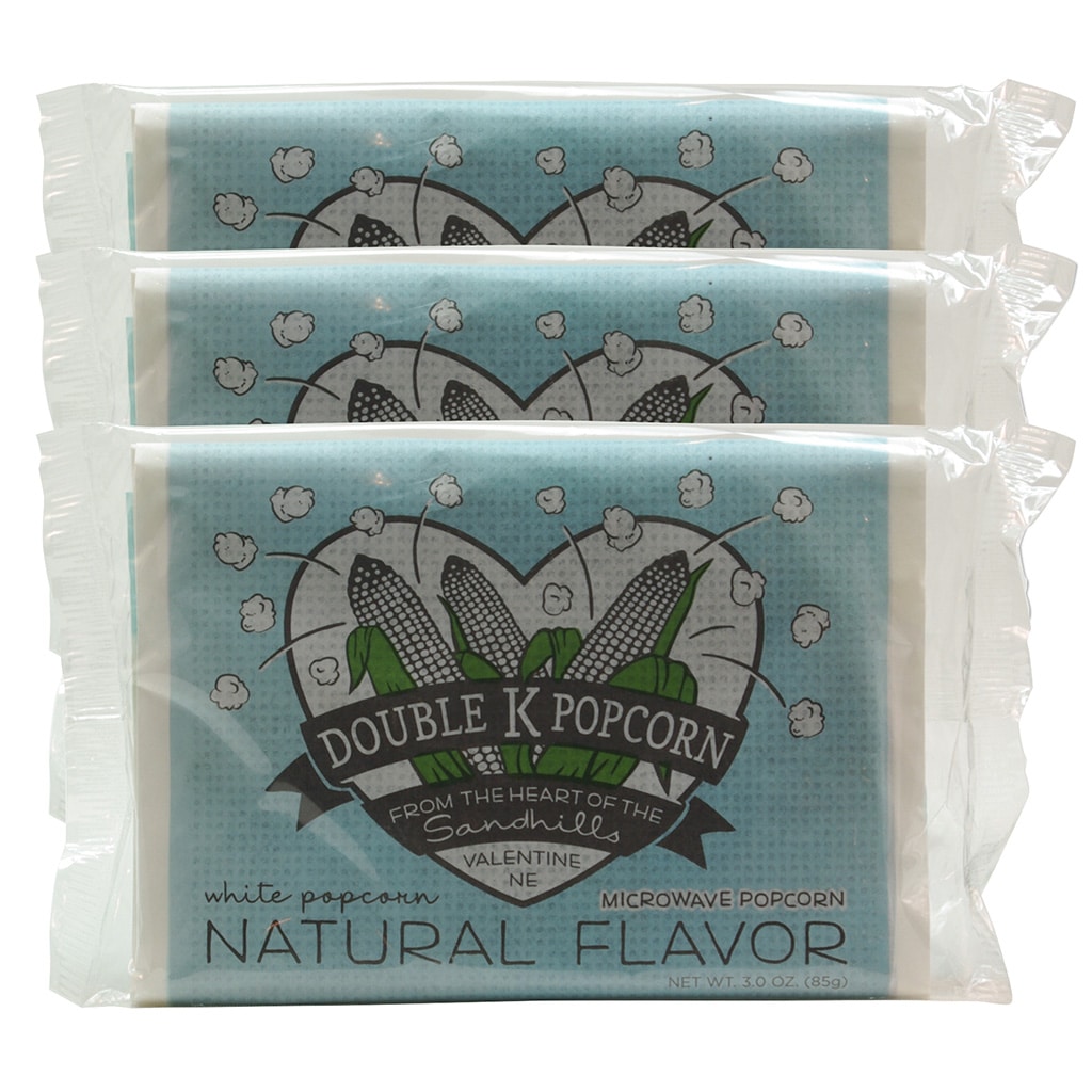Natural Microwave White Popcorn FREE SHIPPING 36 Bags Double K Popcorn